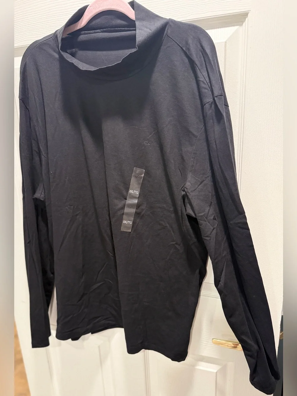 Calvin Klein Mens Long Sleeve Mock Neck Shirt Black XXL NWOT - Picture 3 of 6